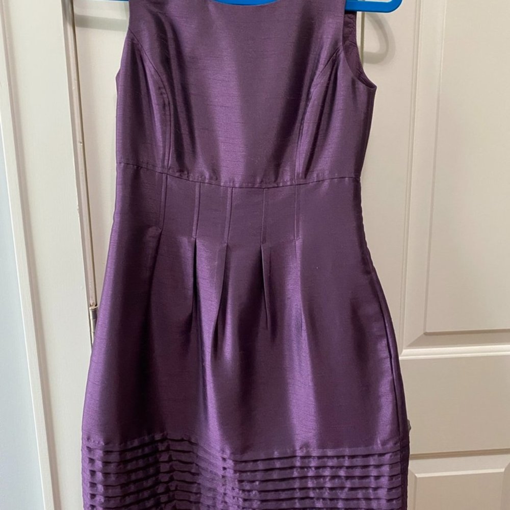 Eliza J Purple Sleeveless Dress with pleat detail and pockets